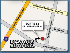 Nous joindre Joindre D'Astous Auto Inc. à Montréal